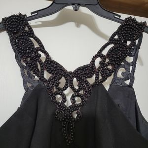 Black beaded formal dress